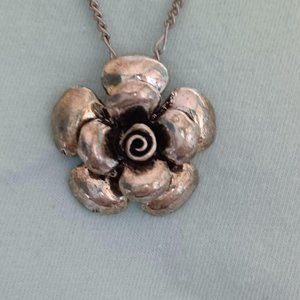 Silver Rose Necklace